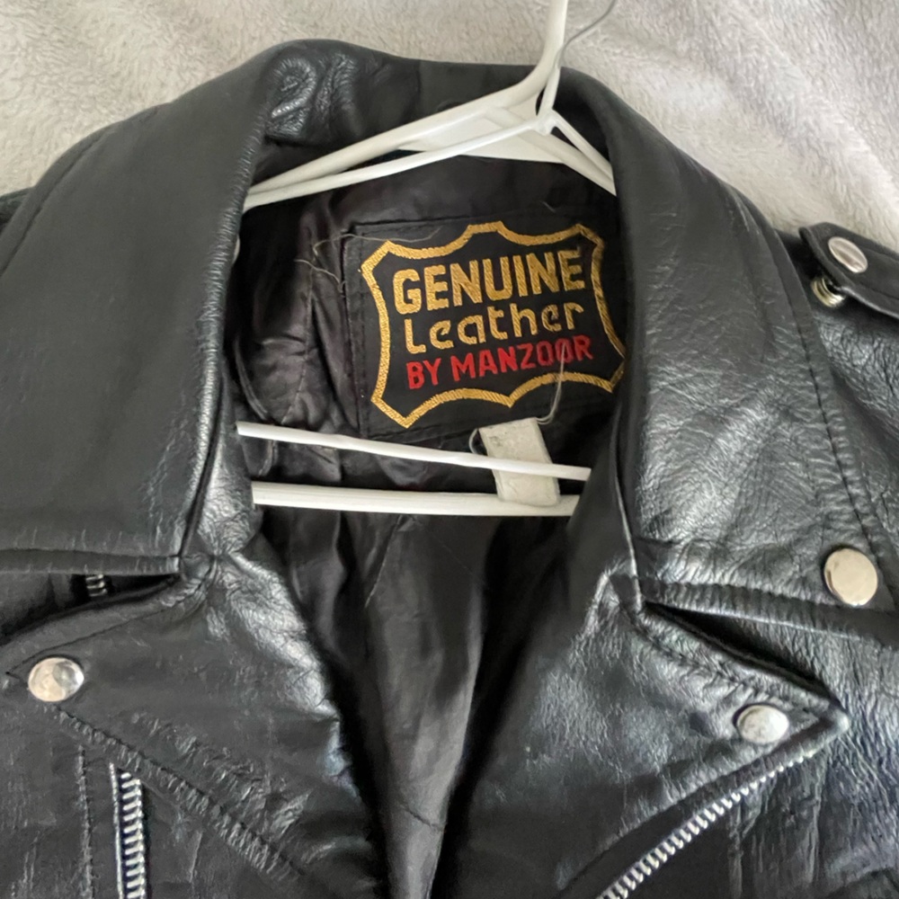 VINTAGE genuine leather manzoor biker jacket
